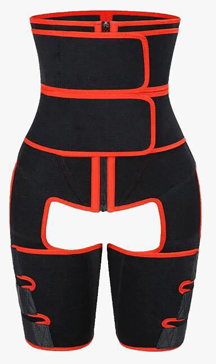 3 in 1 waist and Thigh trimmer Double Compression Belt Leg Support Sweat Sauna Effect
