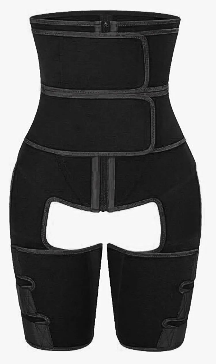 3 in 1 waist and Thigh trimmer Double Compression Belt Leg Support Sweat Sauna Effect