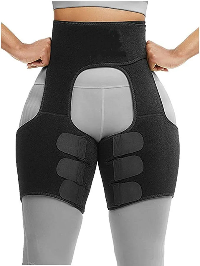 3 in 1 waist and Thigh trimmer Double Compression Belt Leg Support Sweat Sauna Effect